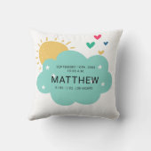 Coussin Statistiques de naissance mignonne Nouveau-né Bébé (Verso)