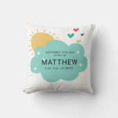 Coussin Statistiques de naissance mignonne Nouveau-né Bébé (Recto)