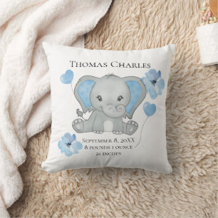 Coussin Statistiques de naissance personnalisées Bébé Élép