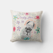 Coussin Statistiques de naissance Violet Fille Créatures M (Recto)