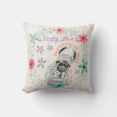 Coussin Statistiques de naissance violet Girl Créatures ma (Recto)