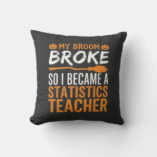Coussin Statistiques drôles d'Halloween Professeur Broom D