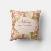 Coussin Statistiques Fille Bébé Ballons rose (Verso)