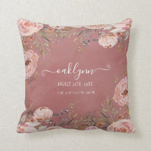 Coussin Statistiques sur la naissance de la petite fille A