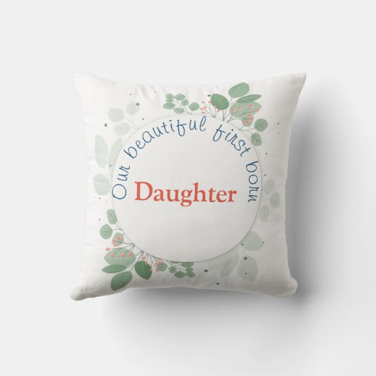 Coussin Statistiques sur les bébés avec la frontière des c (Verso)