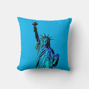 Coussin Statue bleue de Lady Liberty