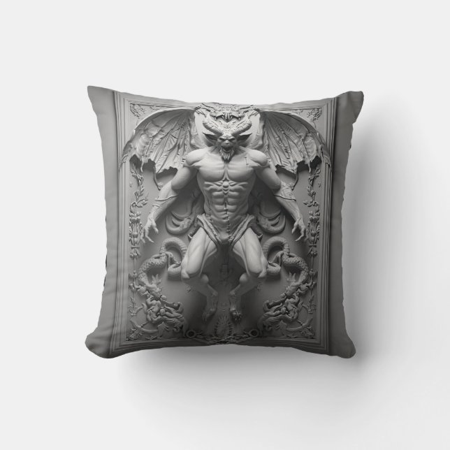 Coussin statue de démon d'halloween (Recto)