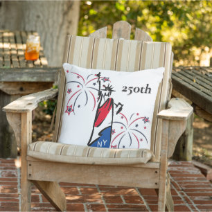 Coussin Statue de la Liberté avec feux d'artifice 250e Ind
