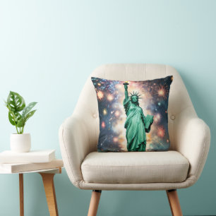 Coussin Statue De La Liberté Feu D'Indépendance,