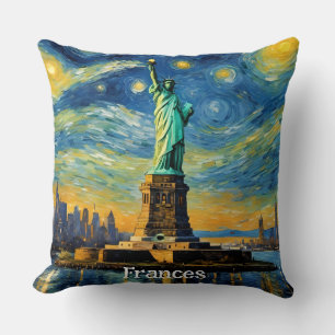 Coussin Statue de la liberté impressionnisme