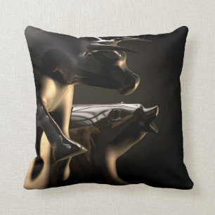 Coussin Statues de Taureau et de marché à la baisse