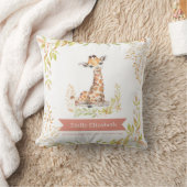 Coussin Statut de naissance de girafe de nursery Watercolo (Couverture)