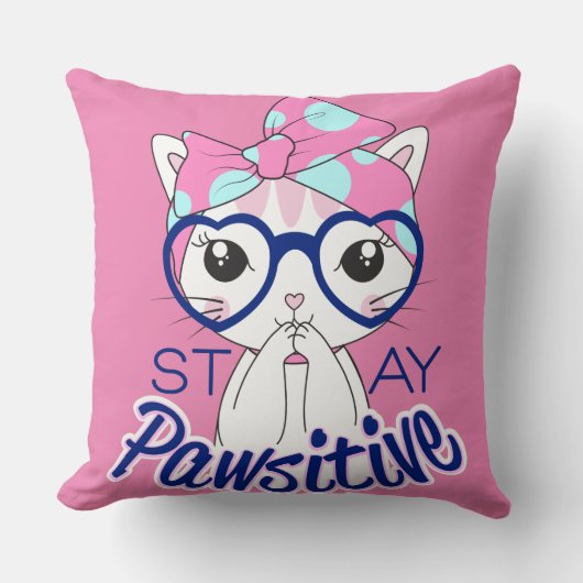 Coussin Stay Pawsitive (Recto)