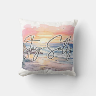 Coussin Stay Salty Sunset Beach