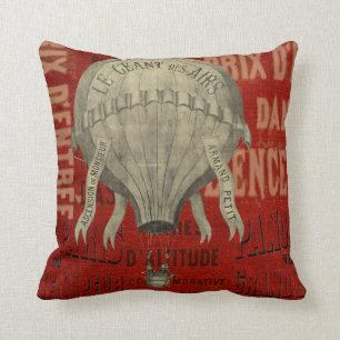 Coussin Steampunk Hot Air Ballon Ride Polices graphiques e