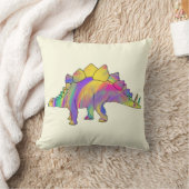 Coussin Stegosaurus coloré Cute Jurassic Dinosaur Art (Couverture)