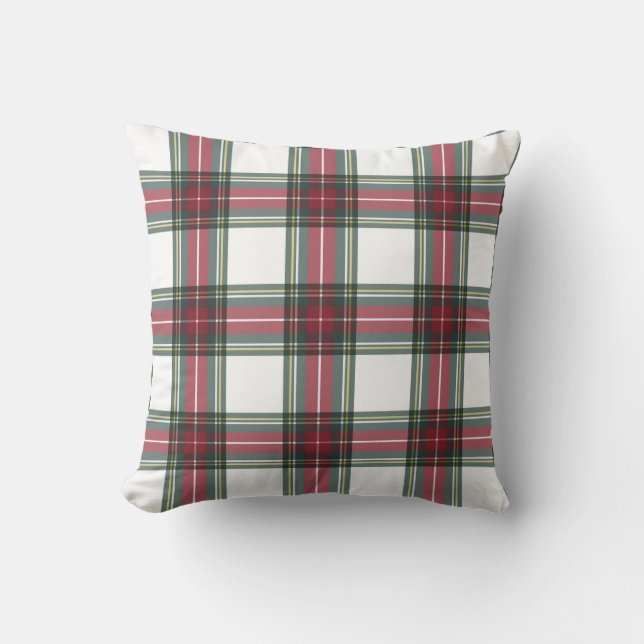 Coussin Stewart Plaid Thaillow Pillow  (Recto)