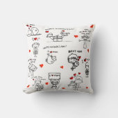 Coussin Stick Figure Art fête des mères (Recto)