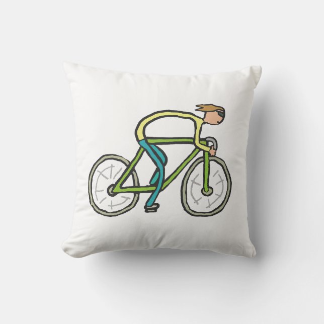 Coussin Stickman cycliste (Recto)
