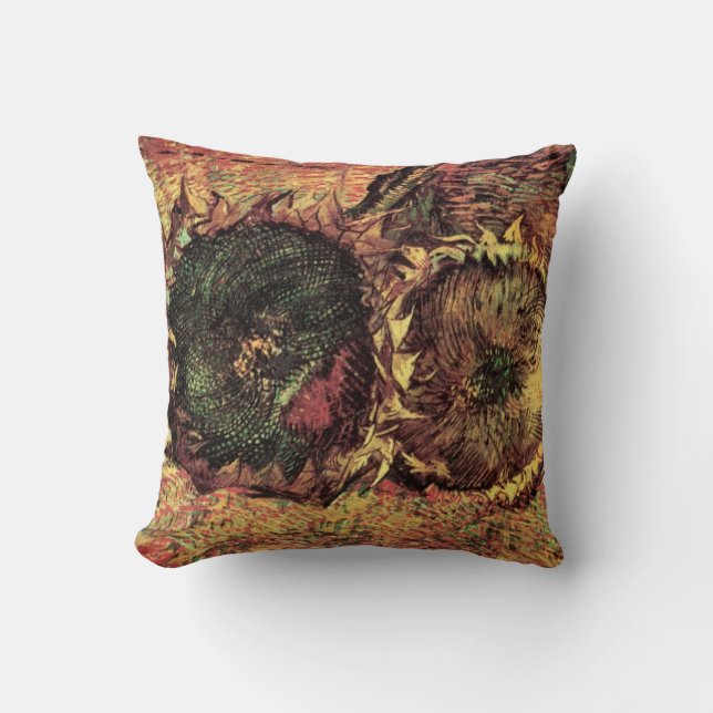 Coussin Still Life Two Cut Sunflowers par Vincent van Gogh (Recto)