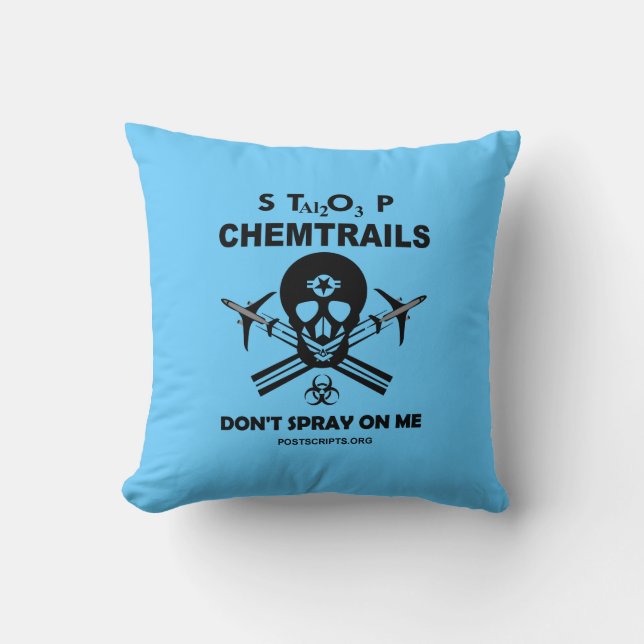 Coussin Stop Chemtrails - Ne me vaporisez pas ! (Recto)