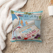 Coussin STORK, BÉBÉ ET SHAMROCK Floral Boy Statistiques bé (Couverture)