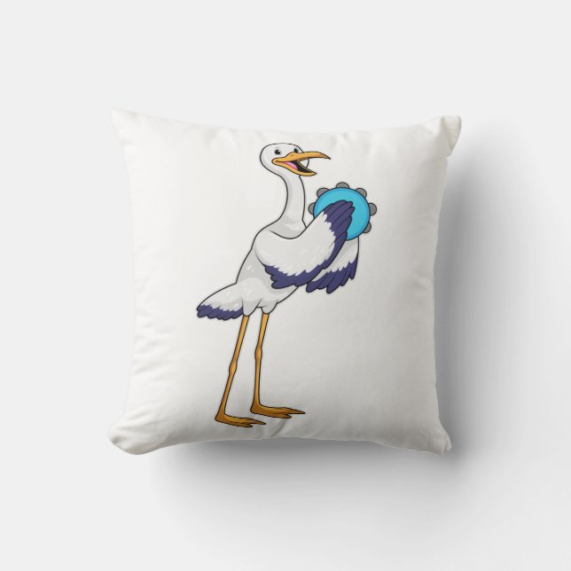 Coussin Stork en musicien avec Tambourine (Recto)