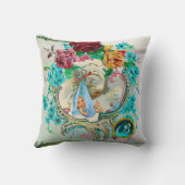 Coussin STORK GARÇON BABY SHOWER Floral Monogramme (Verso)