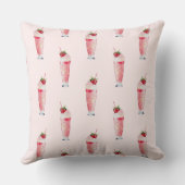Coussin Strawberry Milkshake Throw Pillow  (Verso)