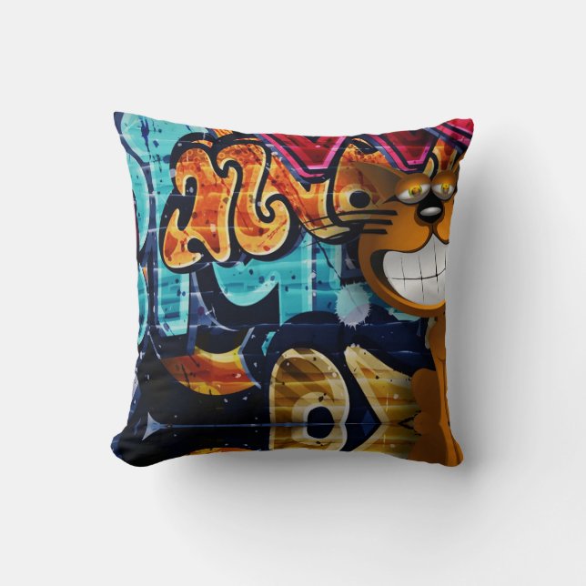 Coussin Street Art Cat (Recto)