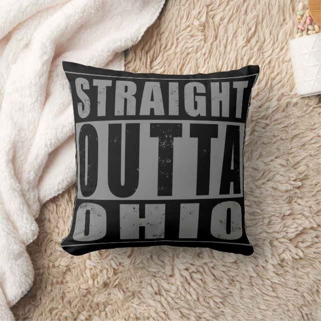 Coussin Stright Outta Ohio Word Art (Couverture)