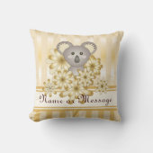 Coussin Stripe d'or personnalisé mignon bébé Ours Koala (Recto)