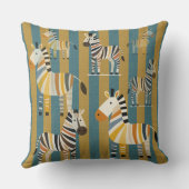 Coussin Striped Zebra Kids Throw Pillow (Verso)