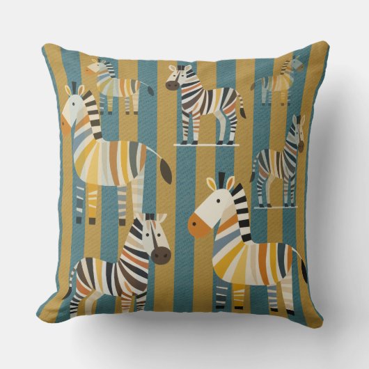 Coussin Striped Zebra Kids Throw Pillow (Recto)