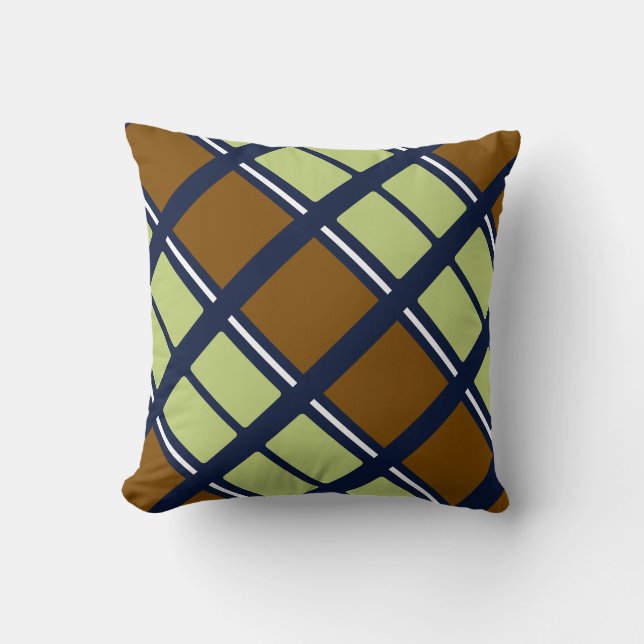 Coussin Stripes and squares preppy cushion (Recto)