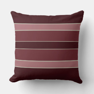 Coussin Stripes d'aubergines et de Roses