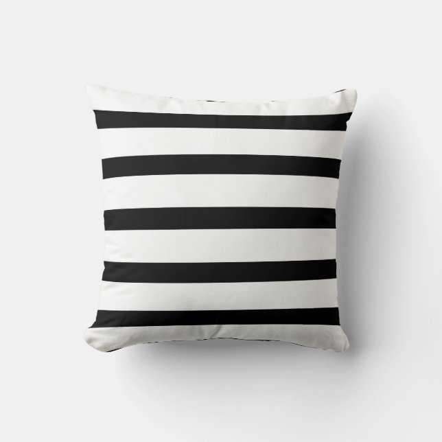 Coussin Stripes Deluxe Noir et Blanc (Recto)