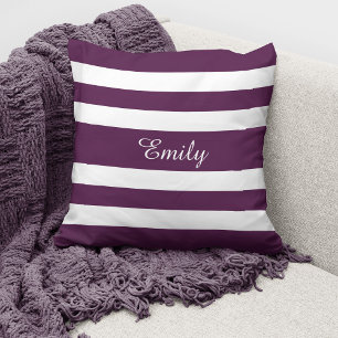 Coussin Stripes violettes modernes personnalisées