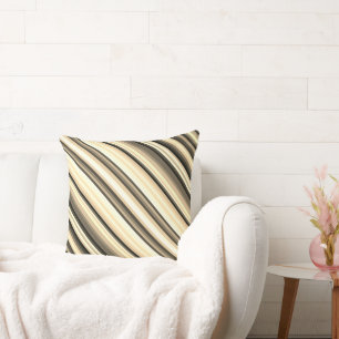 Coussin Stripey Sepia Throw Pillow 20" x 20"