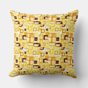 Coussin Style abstrait jaune et noir moderne