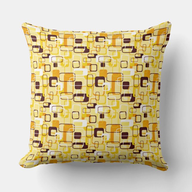 Coussin Style abstrait jaune et noir moderne (Recto)