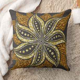 Coussin Style Batik Floral Abstrait africain