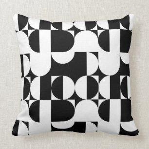 Coussin Style Bauhaus Noir Et Blanc Géométrique Rétro