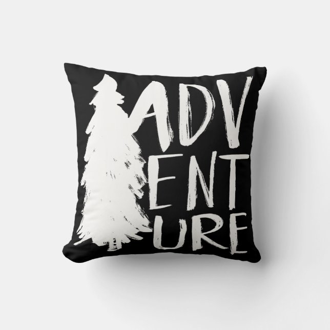 Coussin Style blanc de manuscrit de brosse de l'aventure | (Recto)