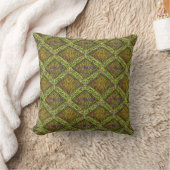 Coussin Style Boho vert Terre | Tissu de boue inspiré (Couverture)
