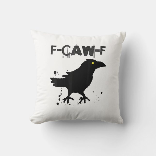 Coussin Style Créatif Humour Corbeau F Café Grunge (Recto)