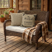 Coussin Style de ferme rustique Nom de famille Année de fo