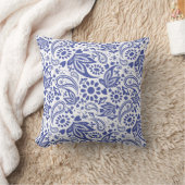 Coussin Style de Hampton bleu et blanc Paisley (Couverture)