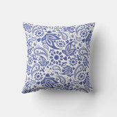 Coussin Style de Hampton bleu et blanc Paisley (Verso)