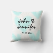 Coussin style de texte minimal simple blanc mariage cœur b (Verso)